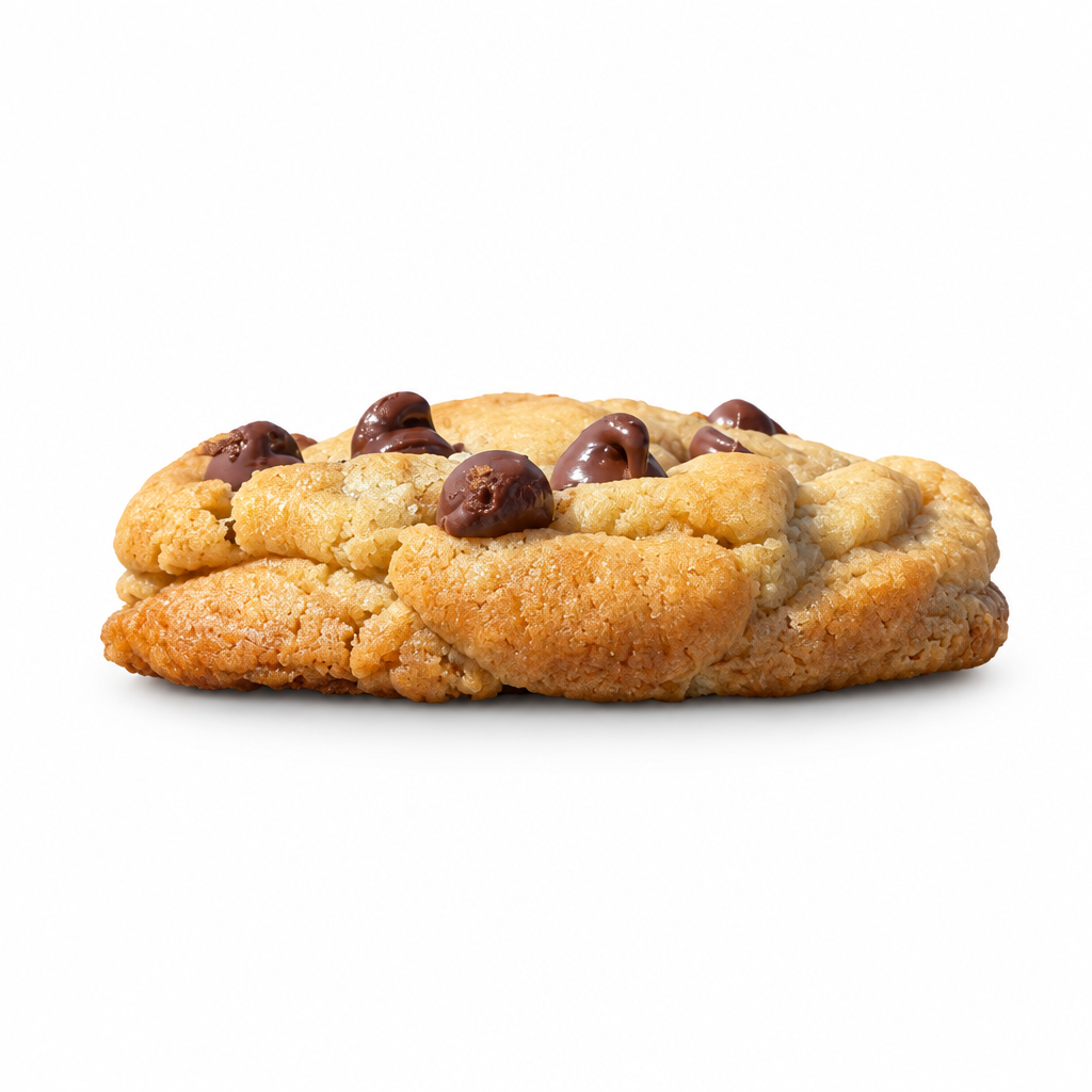 Matcha cookie side view on white